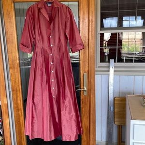 AUSTIN REED SILK ACETATE MAXI SHIRTWAIST DRESS 50’s ROckabilly 🎶